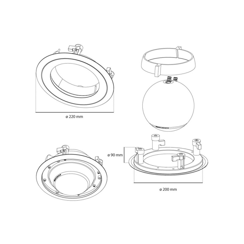 Elipson Planet M In-Ceiling Mount Aluminium Brushed